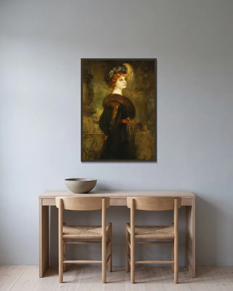 Lily Merk av Franz von Lenbach inramad på en vägg