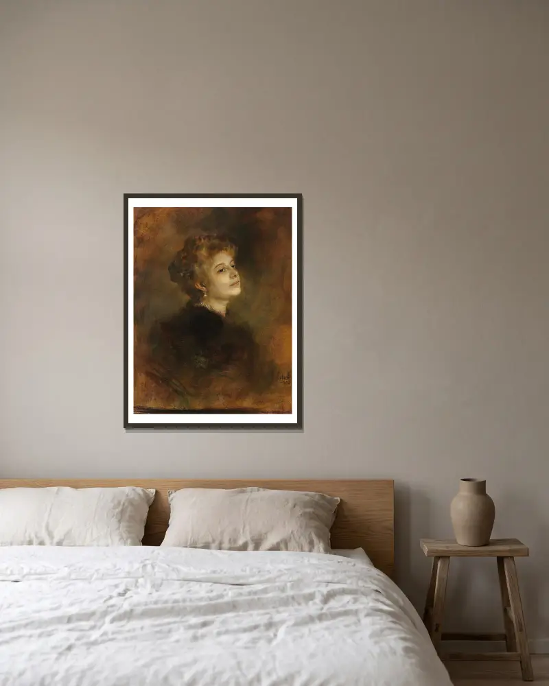 Lily von Poschinger, 1900 von Franz von Lenbach gerahmt an einer Wand