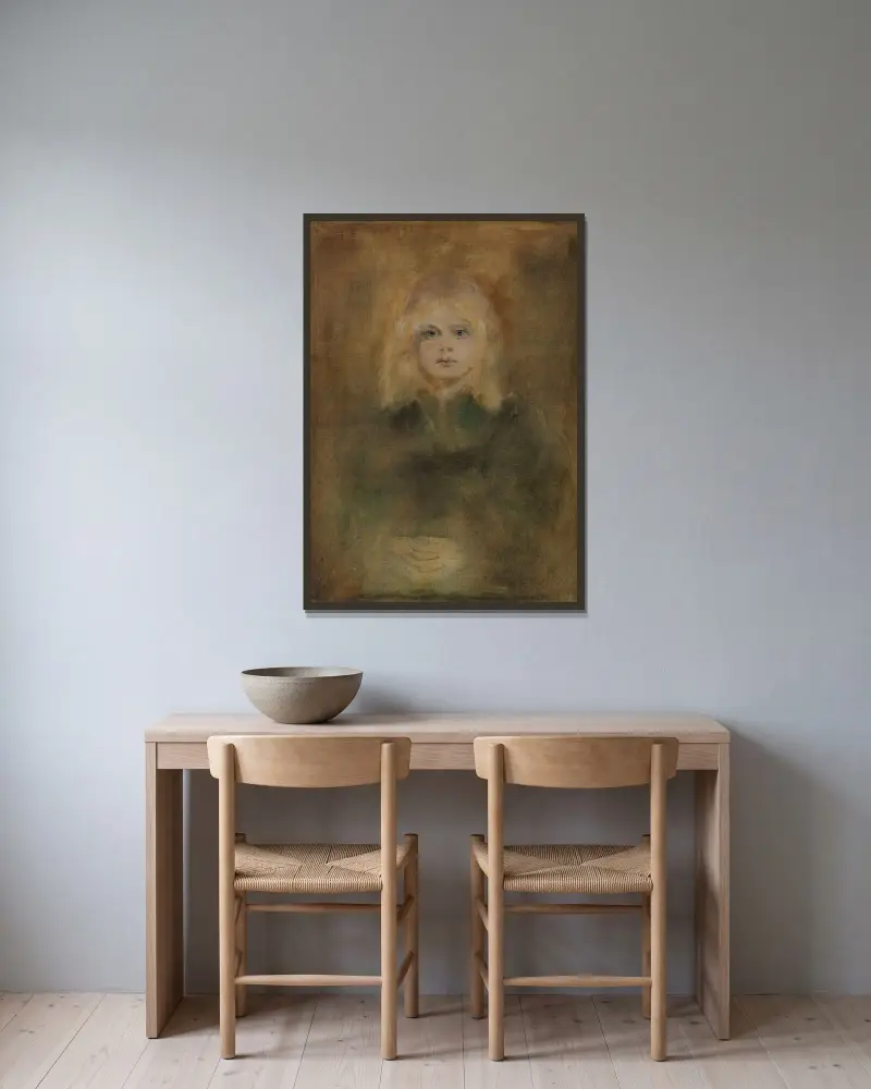 Marion Lenbach, konstnärens dotter av Franz von Lenbach inramad på en vägg