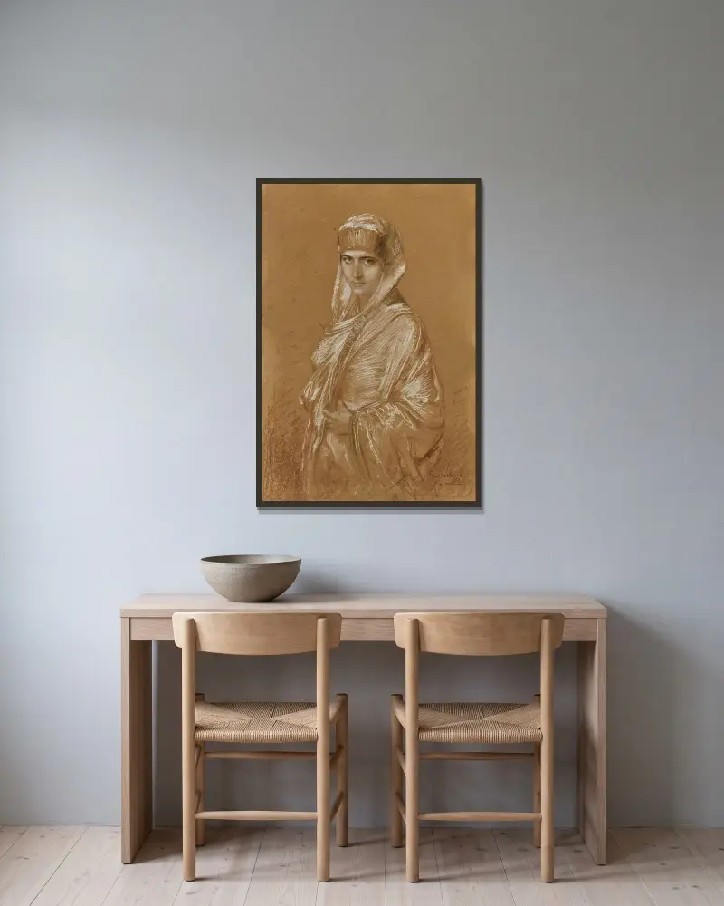 Orientalin av Franz von Lenbach inramad på en vägg
