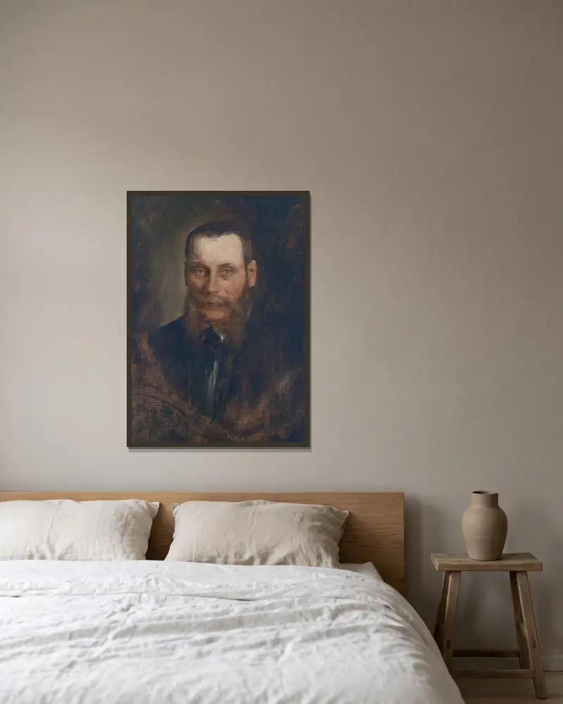 Portrét Georga Placha, Franz von Lenbach v rámu na stěně
