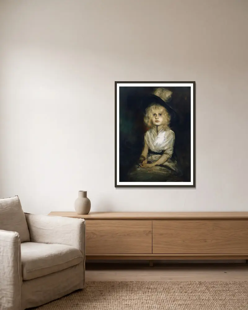 Porträt von Marion Lenbach von Franz von Lenbach gerahmt an einer Wand