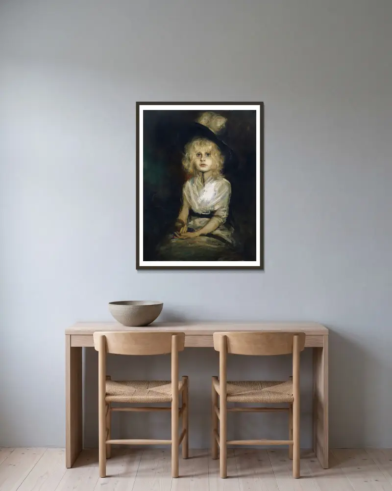 Porträt von Marion Lenbach von Franz von Lenbach gerahmt an einer Wand
