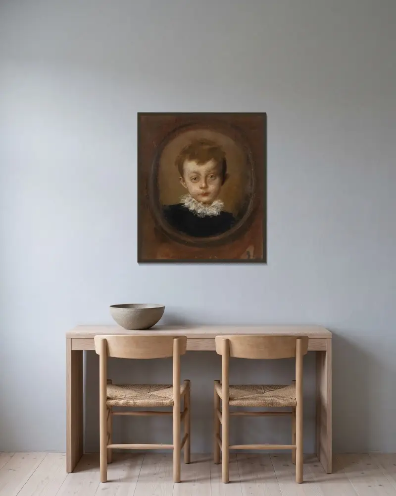 Skådespelaren Konrad Drehers son av Franz von Lenbach inramad på en vägg
