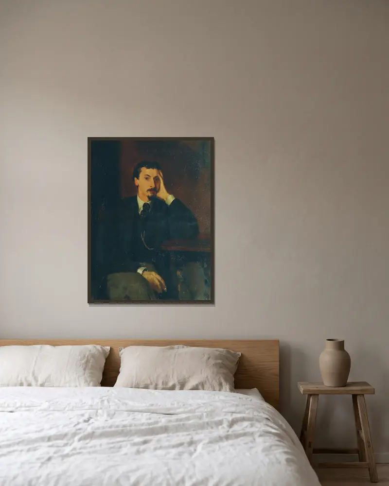 Der Dichter und Philosoph Gotthard Oswald Marbach av Hans Von Marées inramad på en vägg
