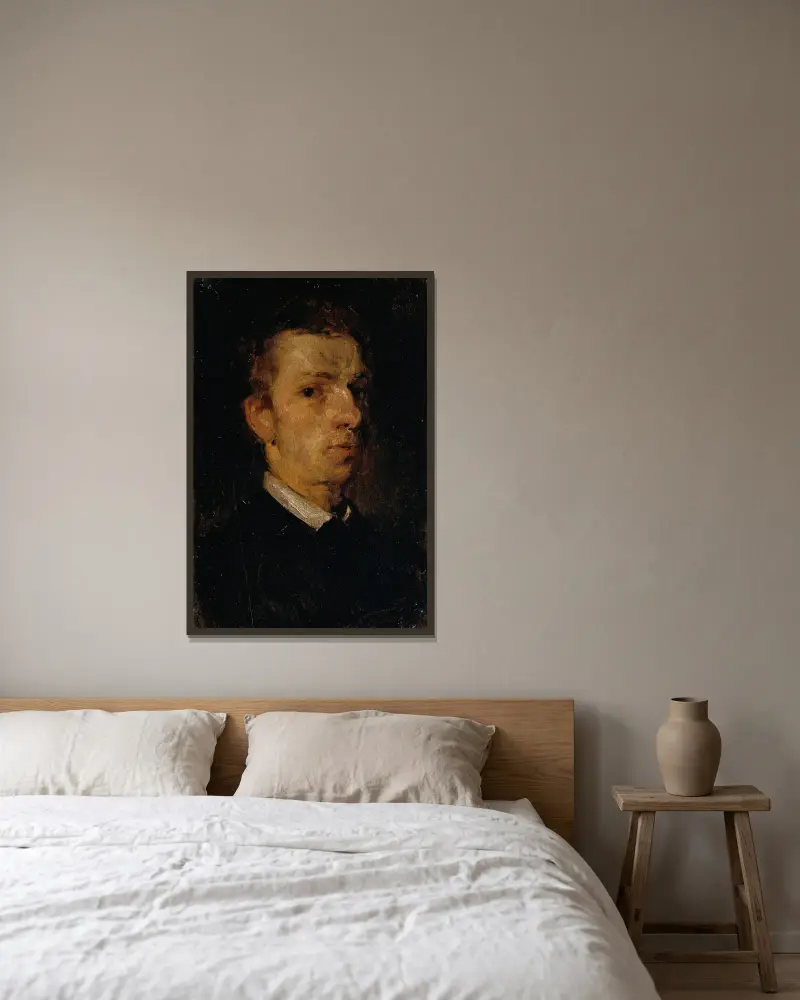 Der Maler August Cesar von Hans Von Marées gerahmt an einer Wand