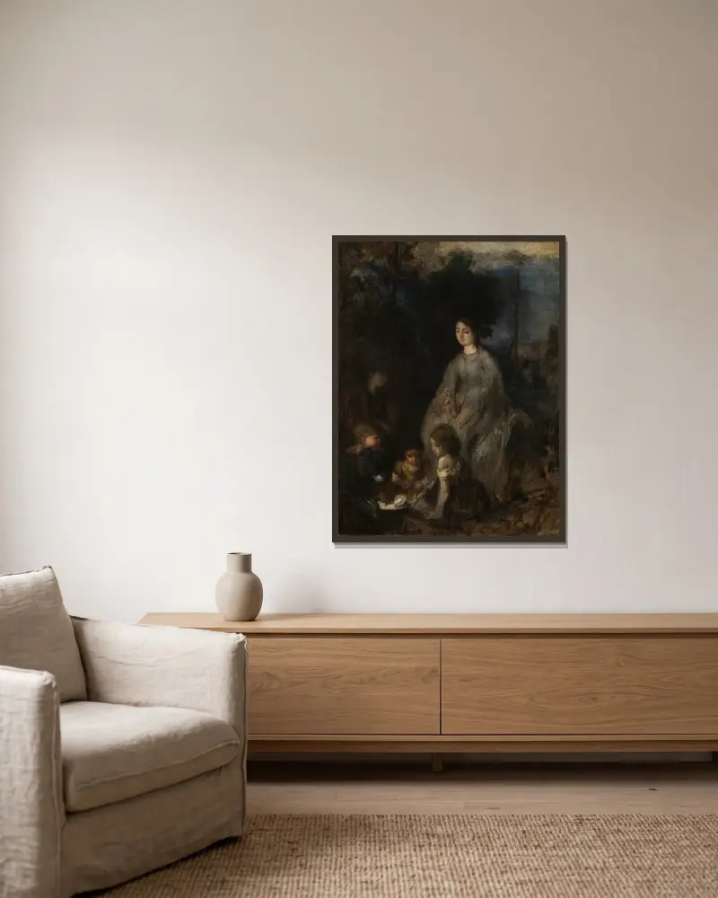 Portret rodzinny II, Hans Von Marées w ramie na ścianie
