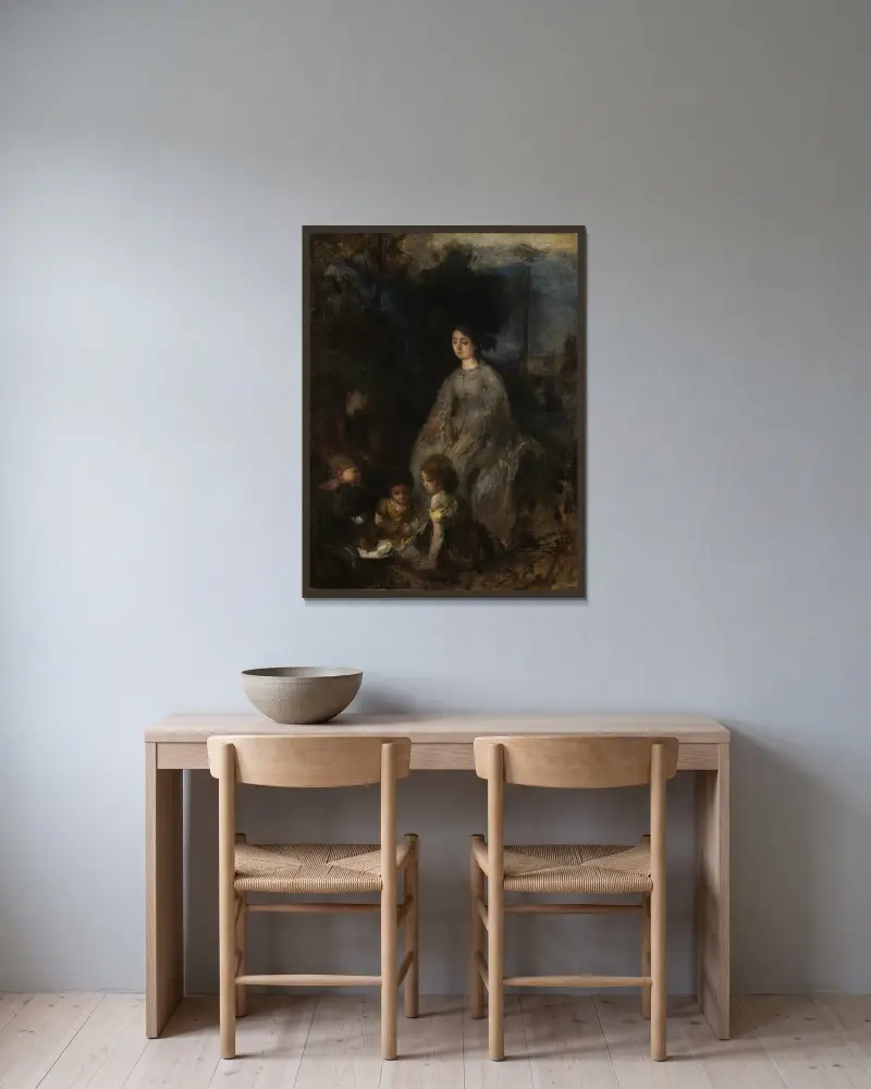 Portret rodzinny II, Hans Von Marées w ramie na ścianie