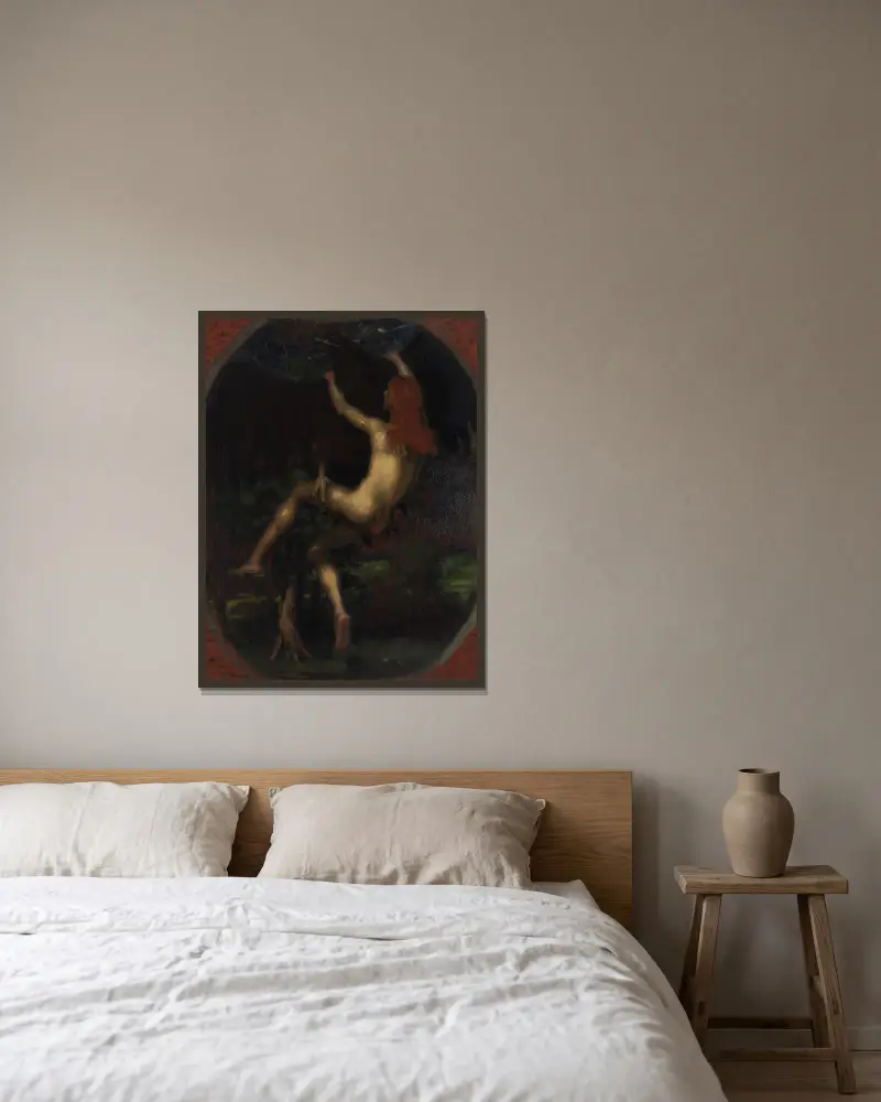 The Abduction of Ganymede av Hans Von Marées inramad på en vägg