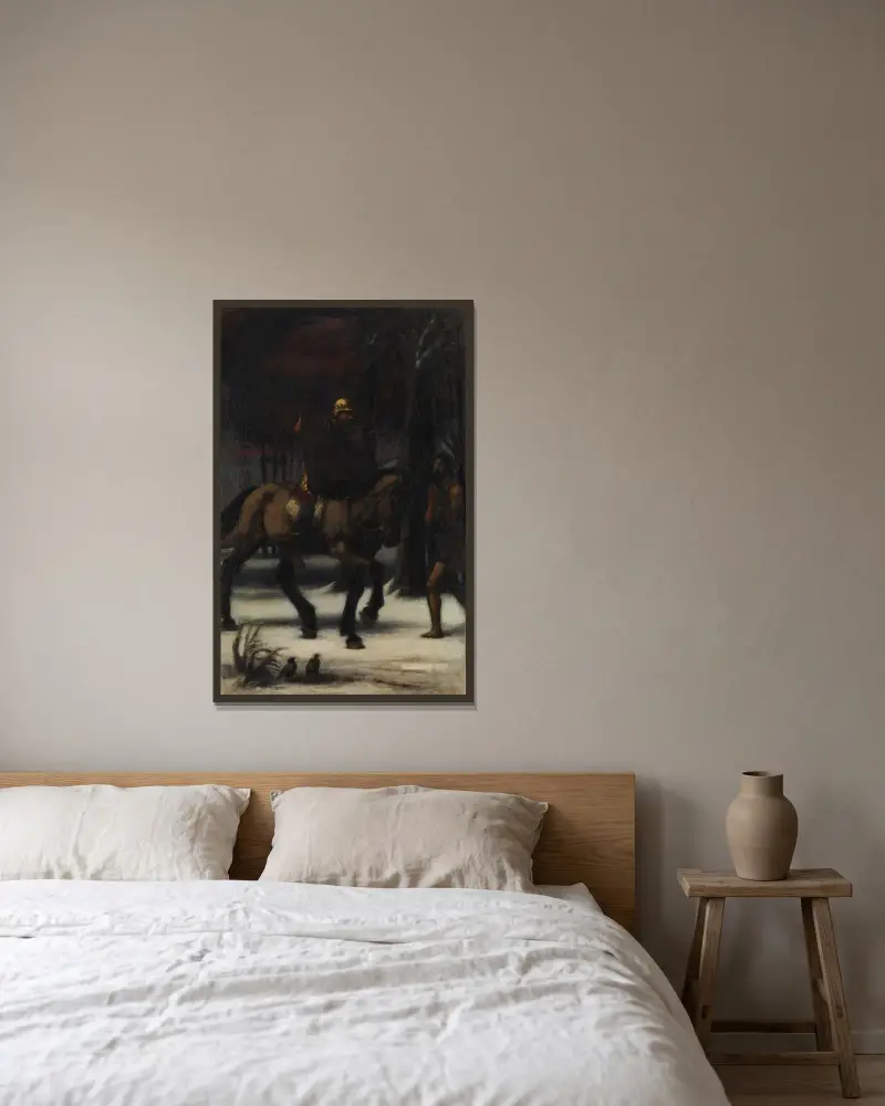 The Three Horsemen II; St. Martin av Hans Von Marées inramad på en vägg