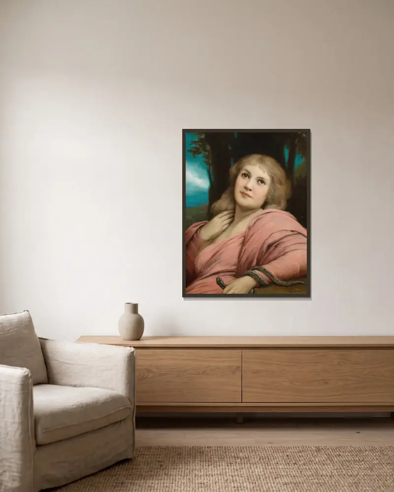 Versuchung von Gabriel von Max gerahmt an einer Wand
