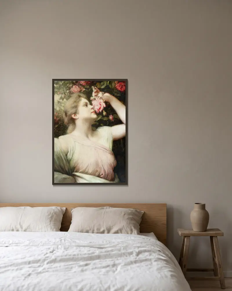 Der Duft von Gabriel von Max gerahmt an einer Wand