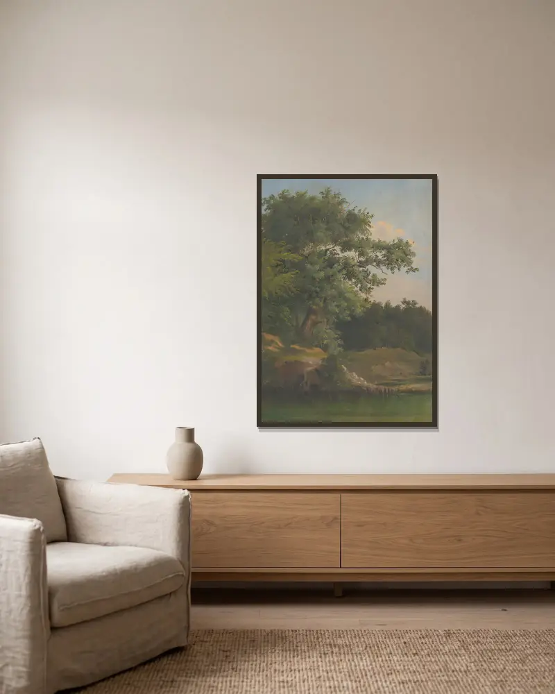 Im Wald von Friedrich Carl von Scheidlin gerahmt an einer Wand