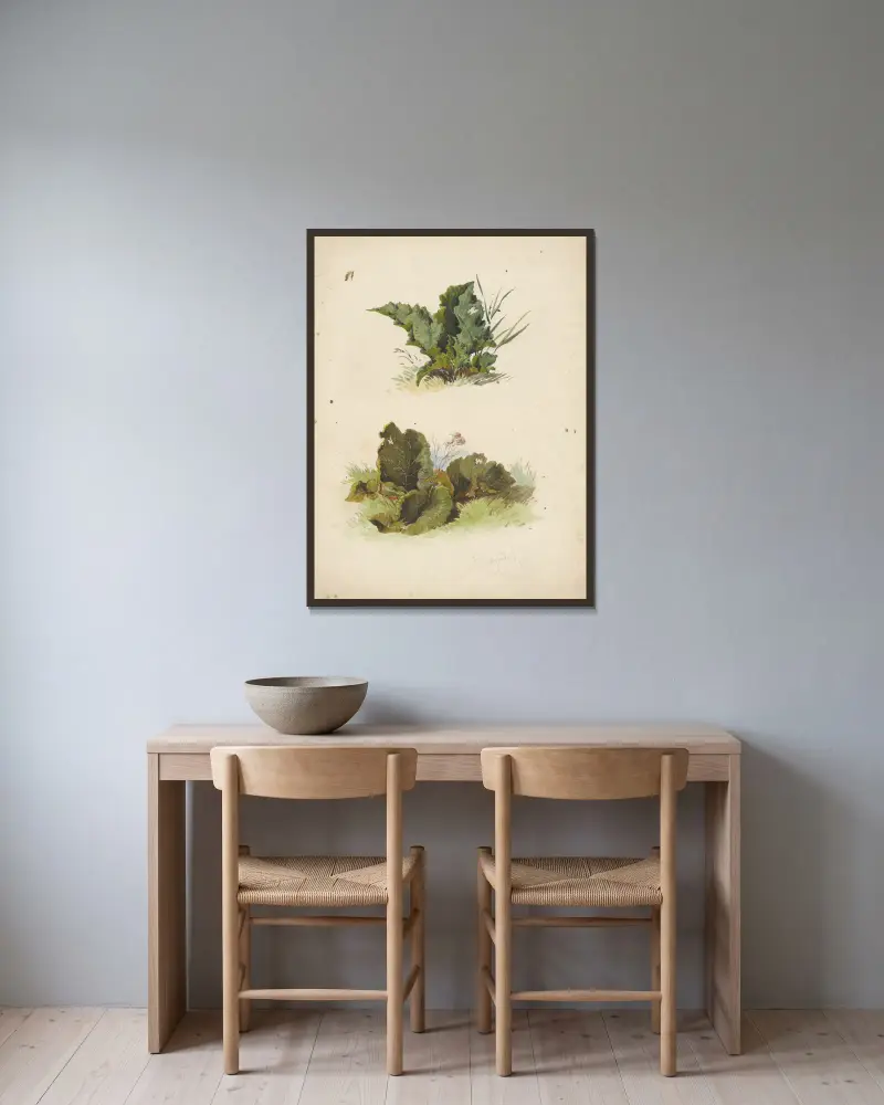 Study of Broadleaved Plants av Friedrich Carl von Scheidlin inramad på en vägg