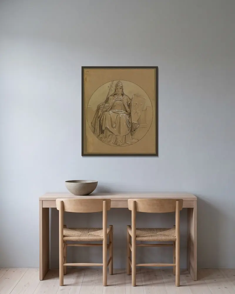 Allegorie der Stadt Rom von Moritz von Schwind gerahmt an einer Wand