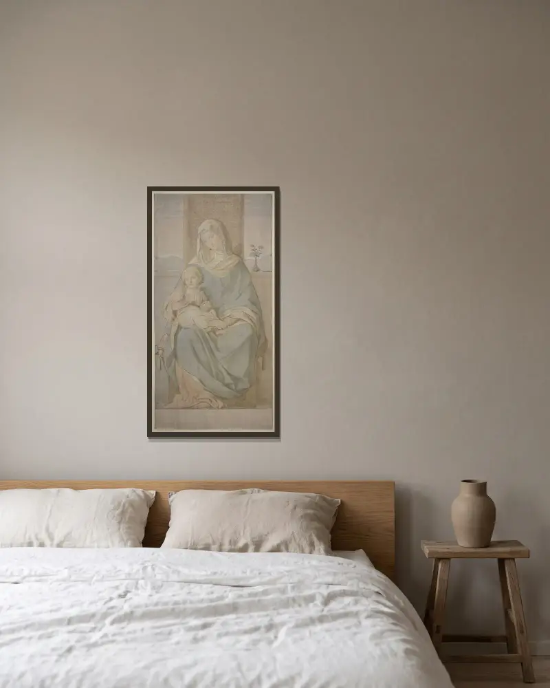 Madonna von Eduard von Steinle gerahmt an einer Wand