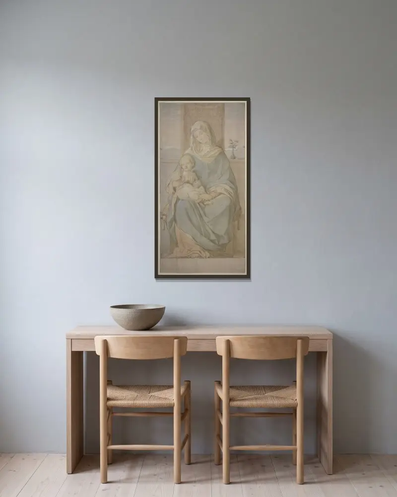 Madonna von Eduard von Steinle gerahmt an einer Wand