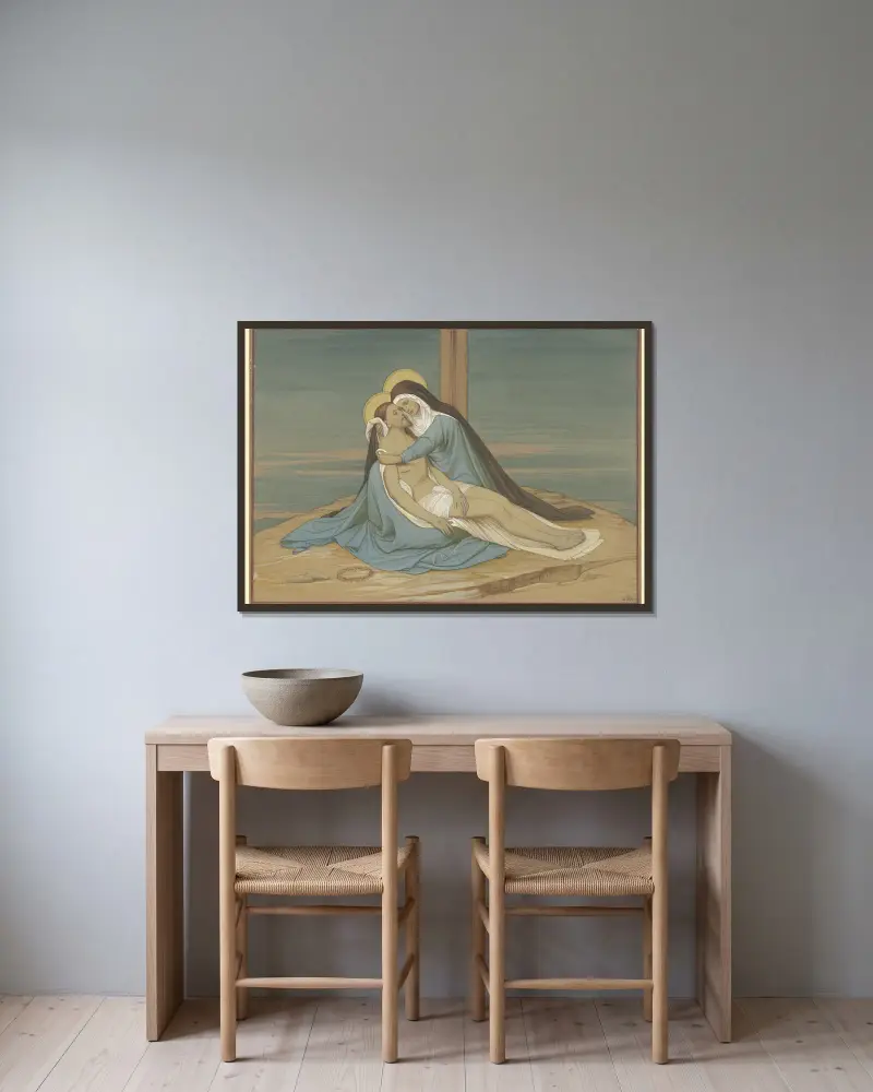 Pietà, Eduard von Steinle v rámu na stěně