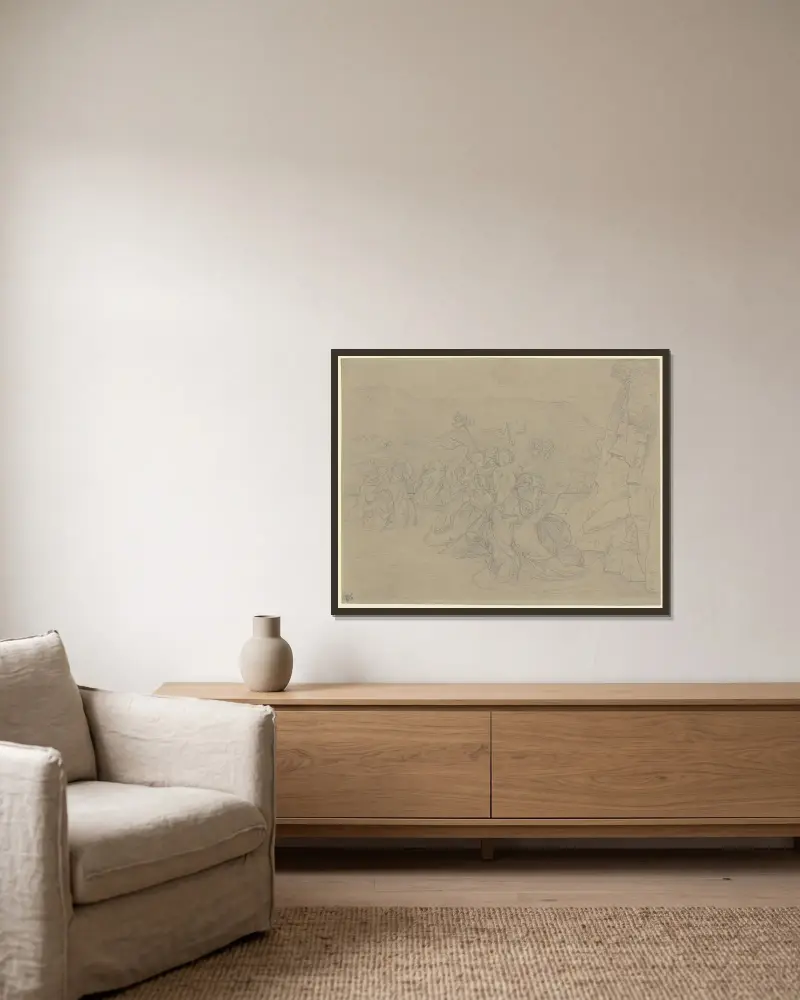 Rheinlied von Eduard von Steinle gerahmt an einer Wand