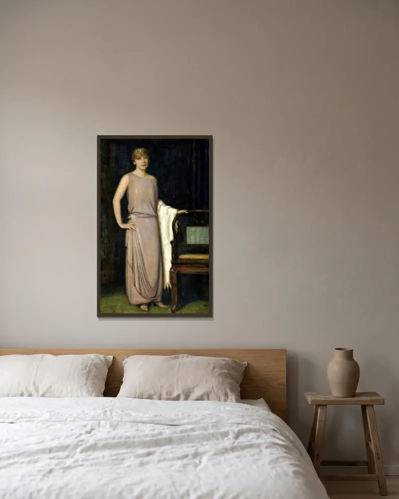 Porträtt av Marianne Mechler av Franz von Stuck inramad på en vägg