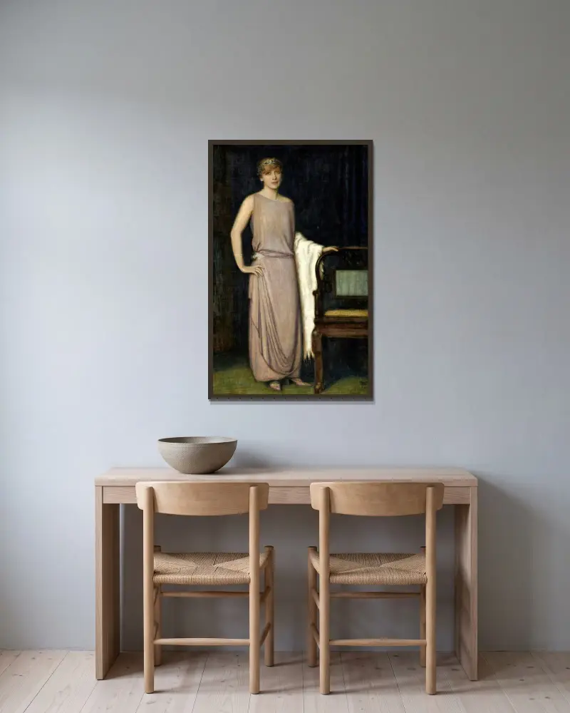 Porträtt av Marianne Mechler av Franz von Stuck inramad på en vägg
