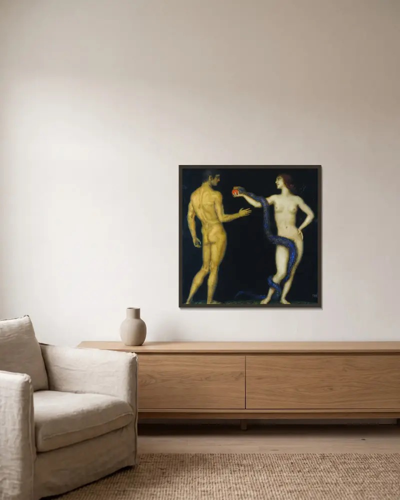 Adam i Ewa, Franz von Stuck w ramie na ścianie