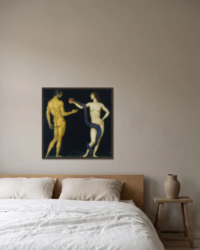 Adam i Ewa, Franz von Stuck w ramie na ścianie