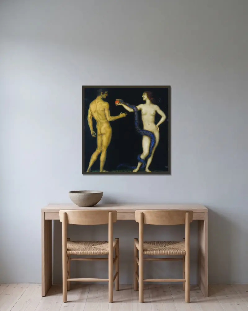 Adam i Ewa, Franz von Stuck w ramie na ścianie