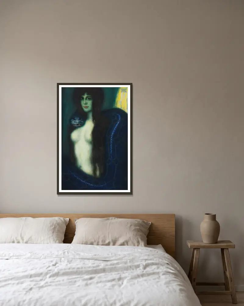 Die Sünde von Franz von Stuck gerahmt an einer Wand