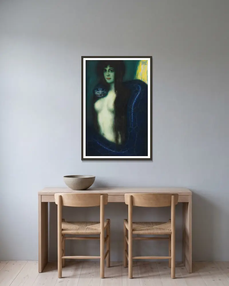 Die Sünde von Franz von Stuck gerahmt an einer Wand