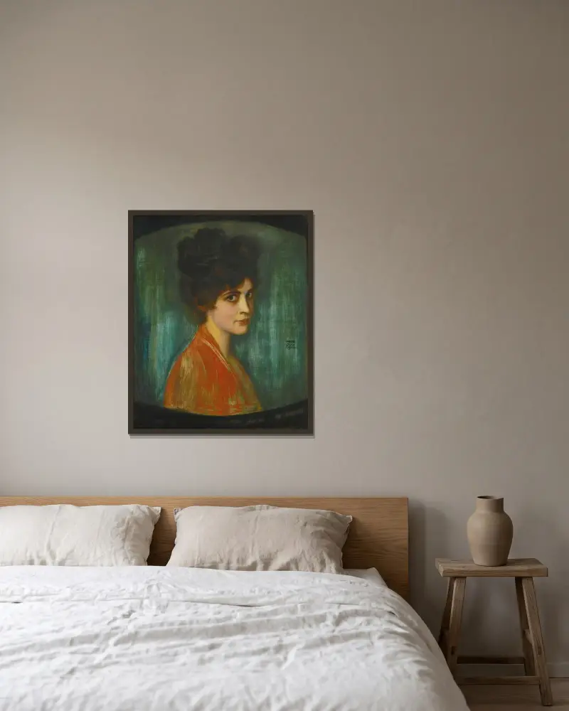 FRAU FEEZ av Franz von Stuck inramad på en vägg