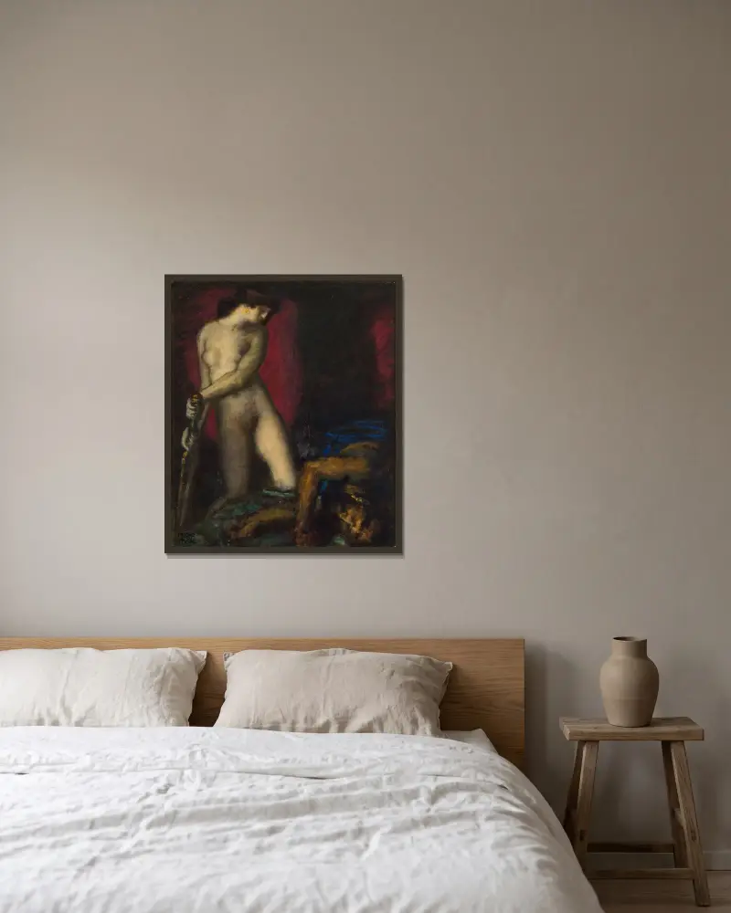 Judith och Holofernes av Franz von Stuck inramad på en vägg