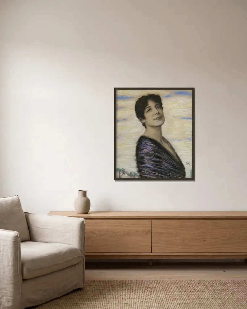 Mary von Stuck av Franz von Stuck inramad på en vägg