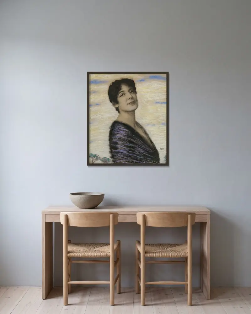 Mary von Stuck av Franz von Stuck inramad på en vägg