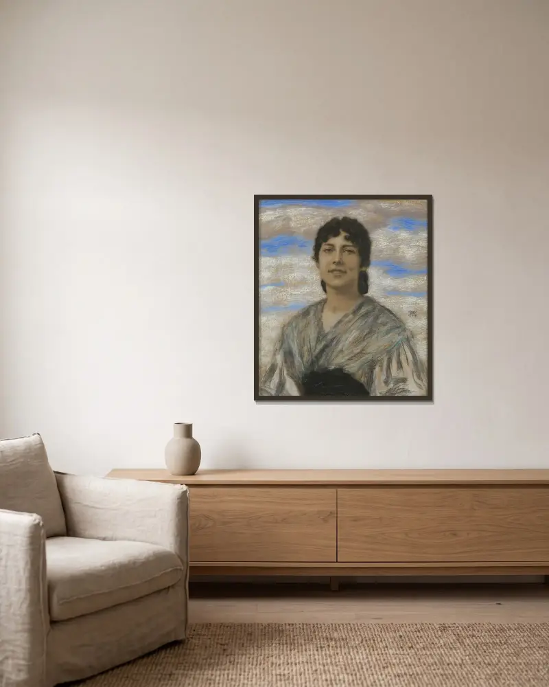 Mary von Stuck av Franz von Stuck inramad på en vägg