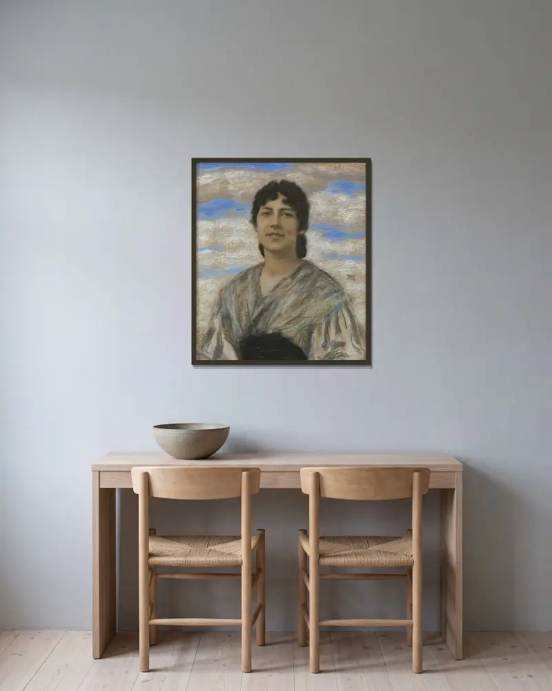 Mary von Stuck av Franz von Stuck inramad på en vägg