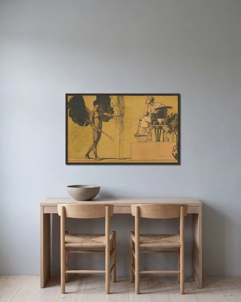 München Kunstausstellung. Jahresausstellung für Kunstwerke aller Nationen von Franz von Stuck gerahmt an einer Wand