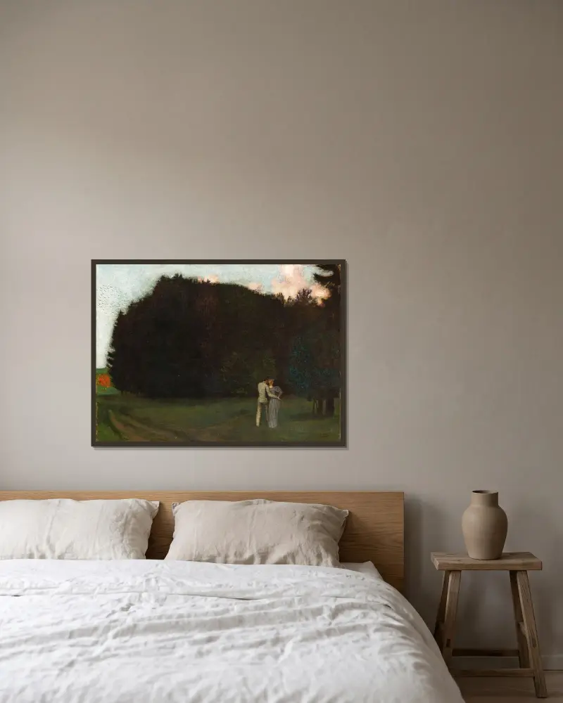 Paar am Waldrand av Franz von Stuck inramad på en vägg