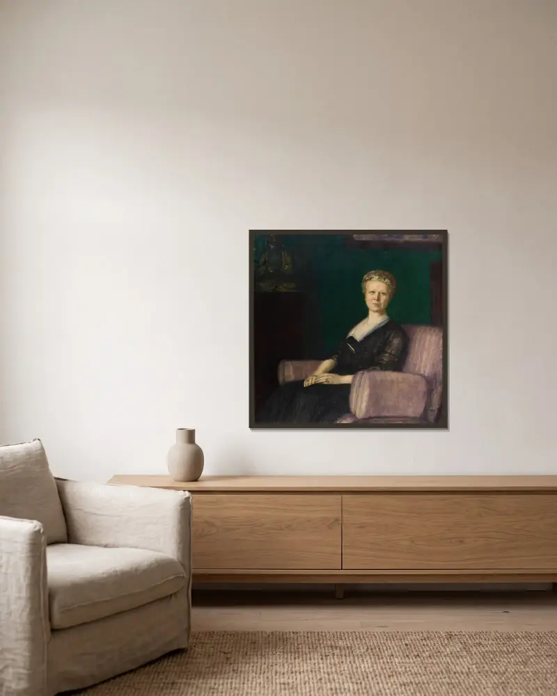 Porträt Luise Bestehorn av Franz von Stuck inramad på en vägg
