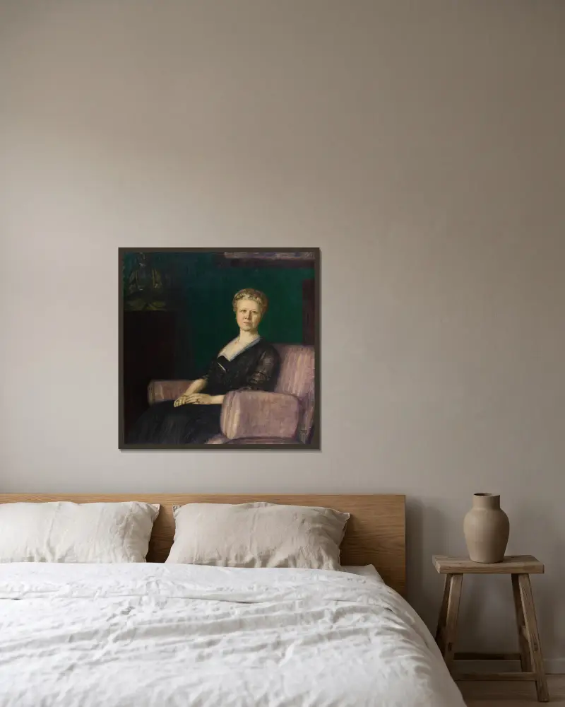 Porträt Luise Bestehorn av Franz von Stuck inramad på en vägg
