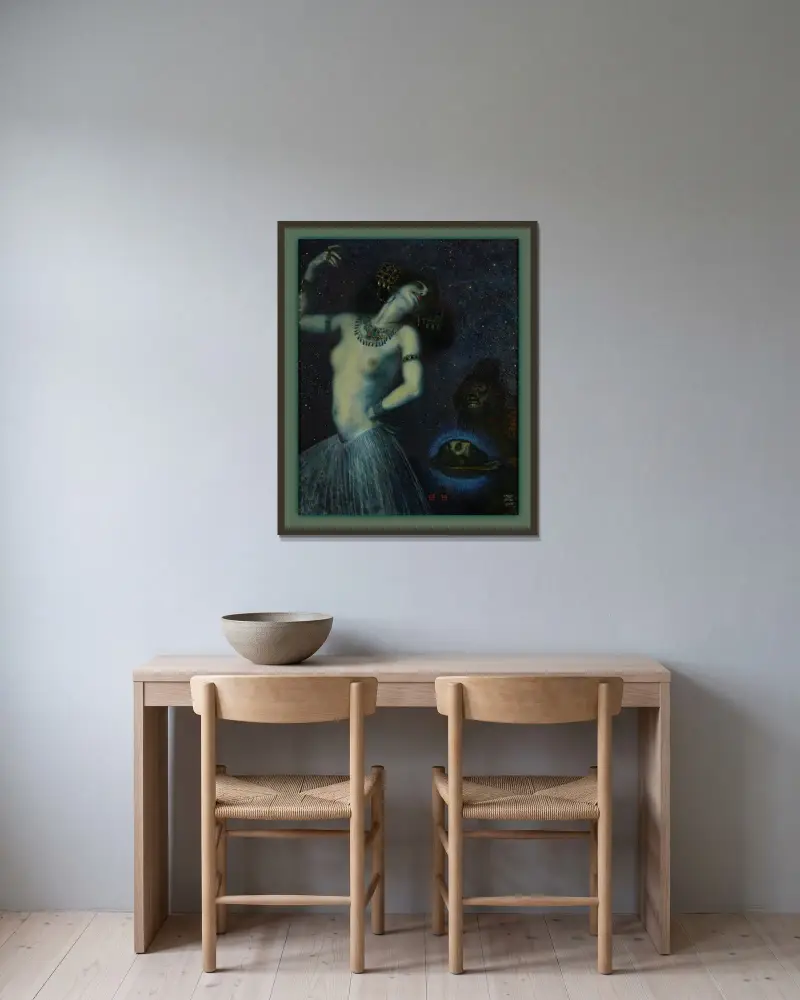 Salome av Franz von Stuck inramad på en vägg