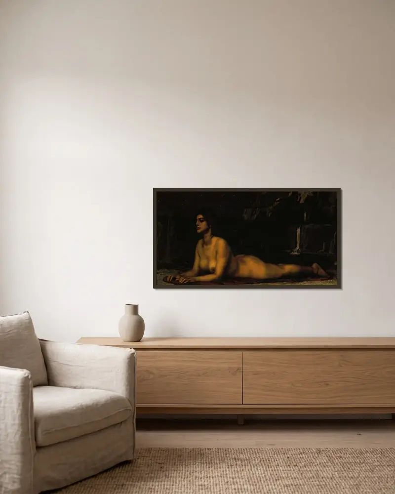 Sphinx von Franz von Stuck gerahmt an einer Wand