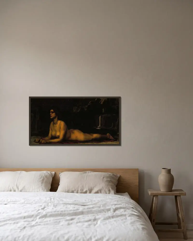 Sphinx von Franz von Stuck gerahmt an einer Wand