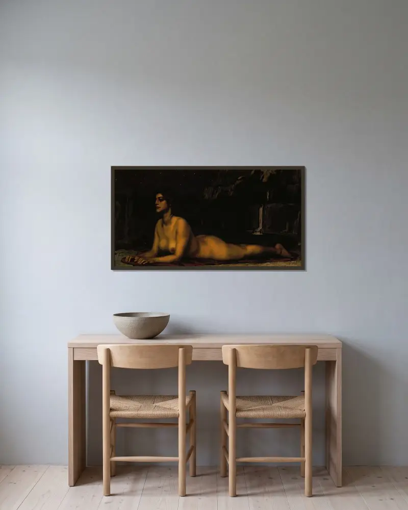 Sphinx von Franz von Stuck gerahmt an einer Wand