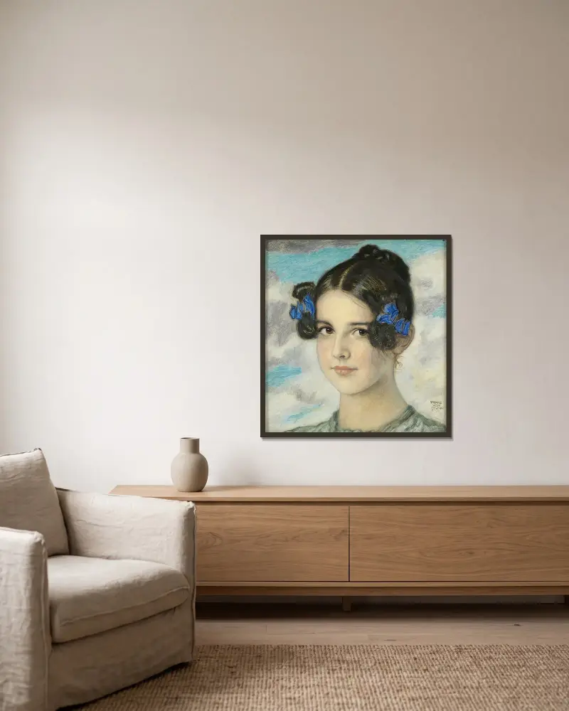 Dottern Mary av Franz von Stuck inramad på en vägg