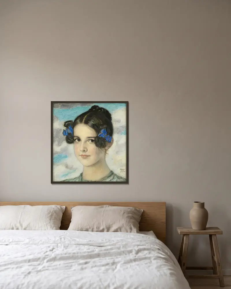 Dottern Mary av Franz von Stuck inramad på en vägg