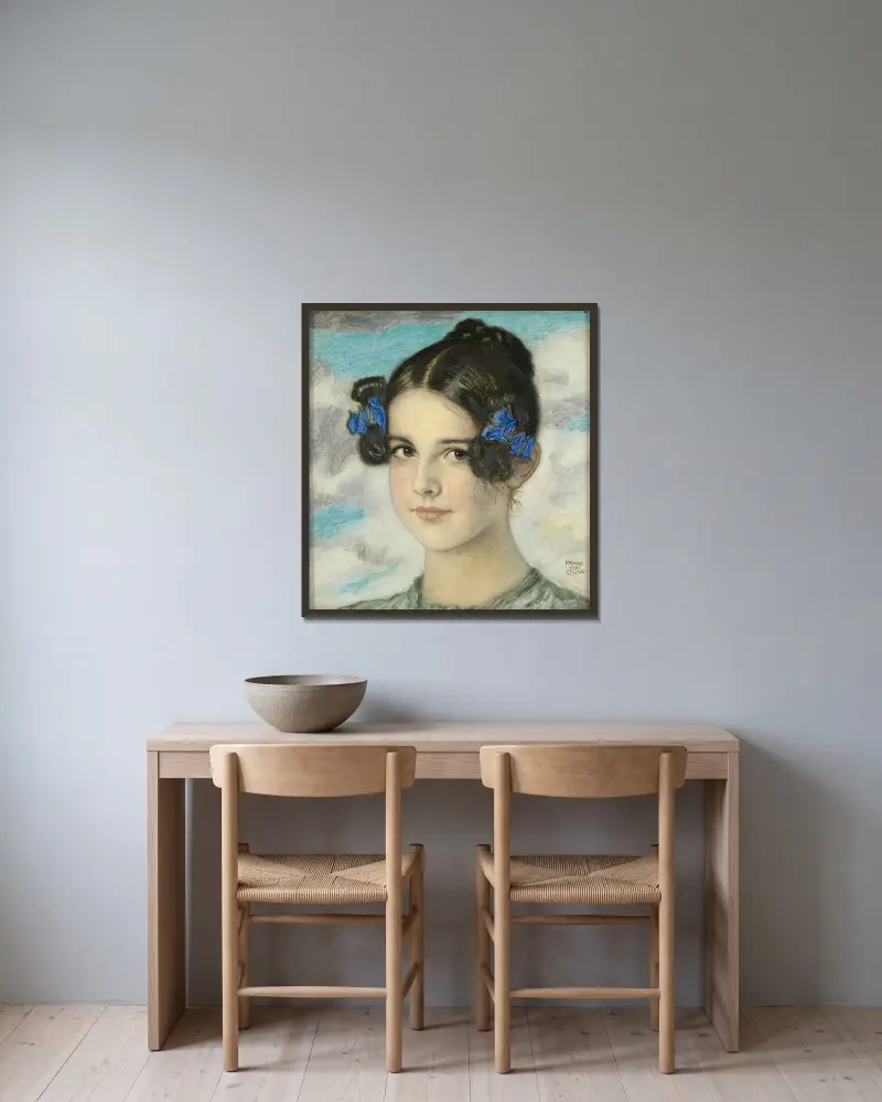 Dottern Mary av Franz von Stuck inramad på en vägg