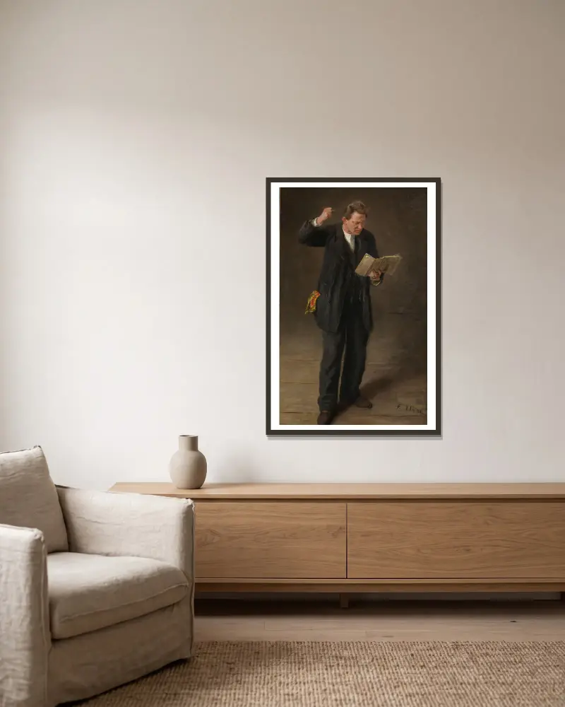 Ein Schauspieler von Fritz von Uhde gerahmt an einer Wand