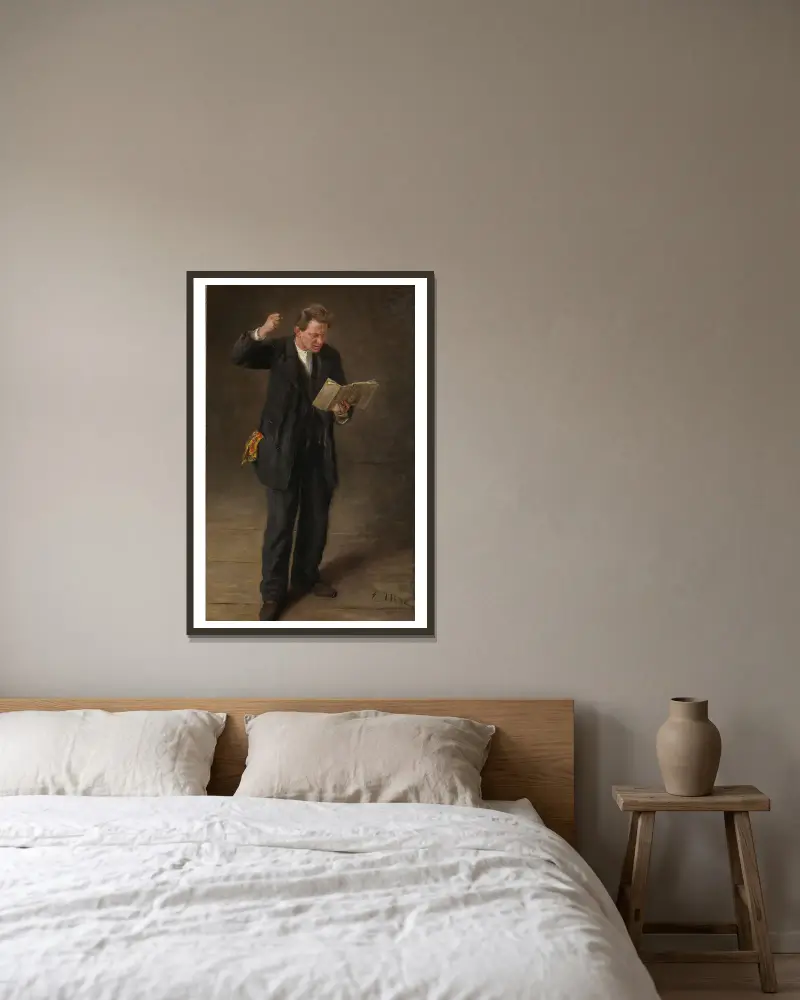 Ein Schauspieler von Fritz von Uhde gerahmt an einer Wand