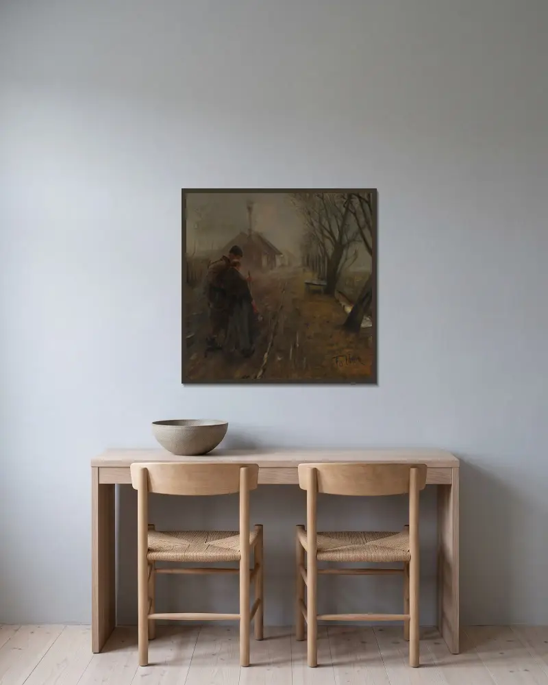 Cesta do Betléma (těžká chůze), Fritz von Uhde v rámu na stěně
